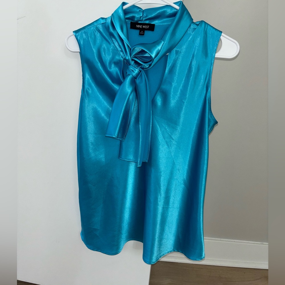 Light Blue Satin Blouse